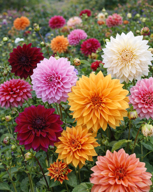 Decorative dahlias mix